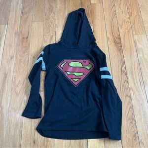 Black Superman Hoodie with Red and Yellow Logo